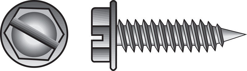 HILLMAN No. 10 Ga. X 3/4 in. L Slotted Hex Washer Head Sheet Metal Screws