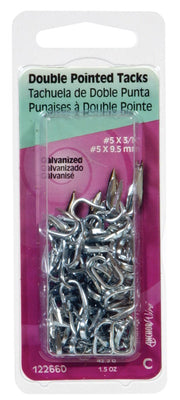 HILLMAN Anchor Wire No. 9 X 7/16 in. L Galvanized Steel Double Point Tacks