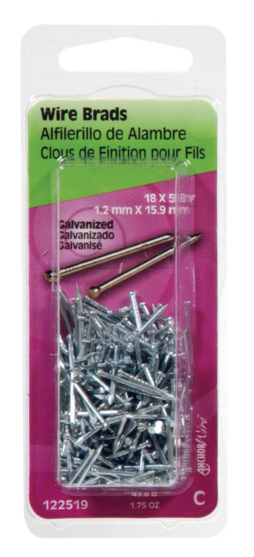 HILLMAN 18 Ga. X 5/8 in. L Electro Galvanized Steel Brad Nails 1.75 oz