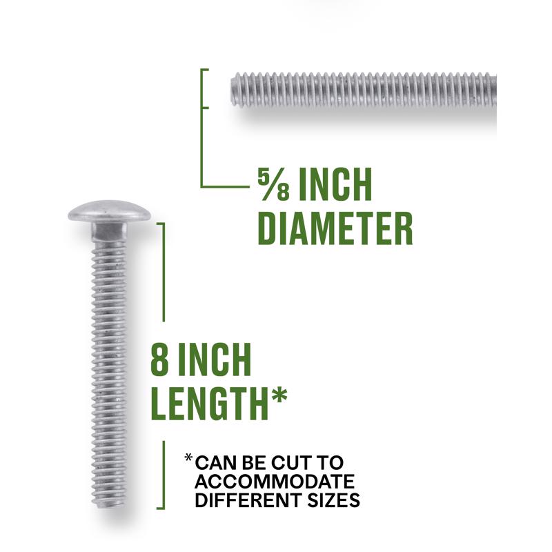 HILLMAN 5/8-11 in. X 8 in. L Hot Dipped Galvanized Steel Carriage Bolt 25 pk