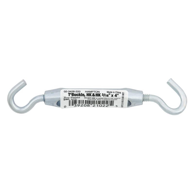 Hampton Zinc-Plated Aluminum/Steel Turnbuckle 60 lb 4.0 in. L