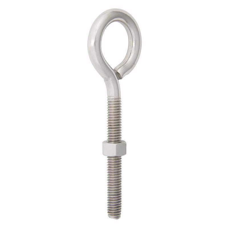 Hampton 3/8 in. X 5 in. L Stainless Stainless Steel Eyebolt Nut Included