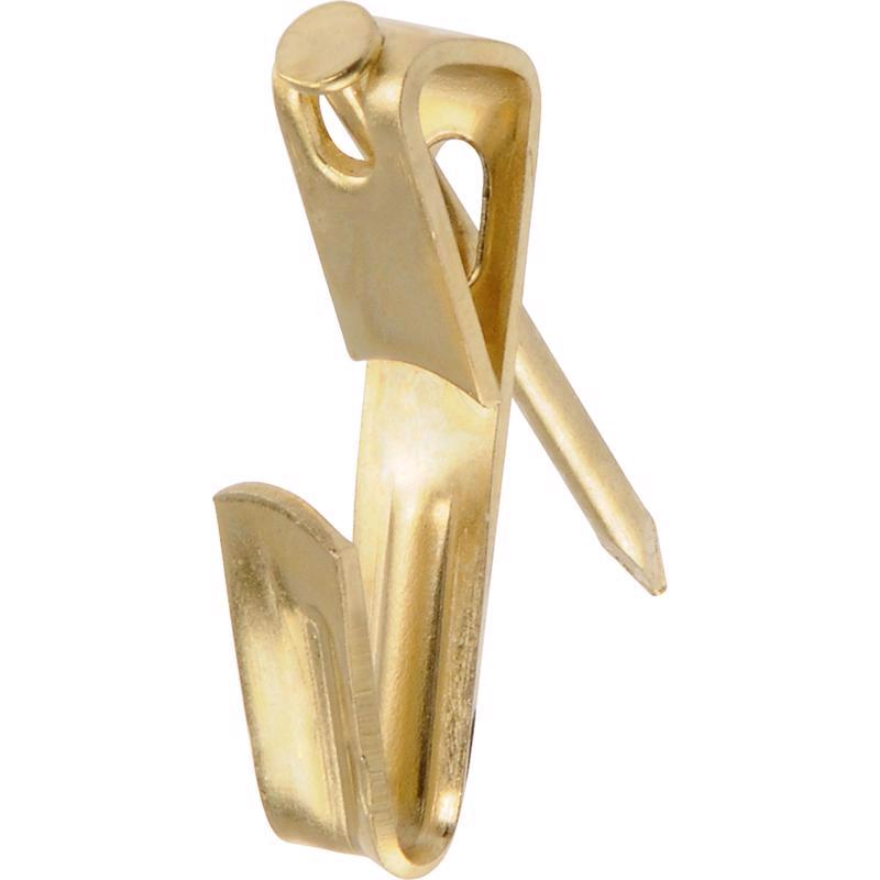 HILLMAN Brass-Plated Gold Conventional Picture Hanger 20 lb 8 pk