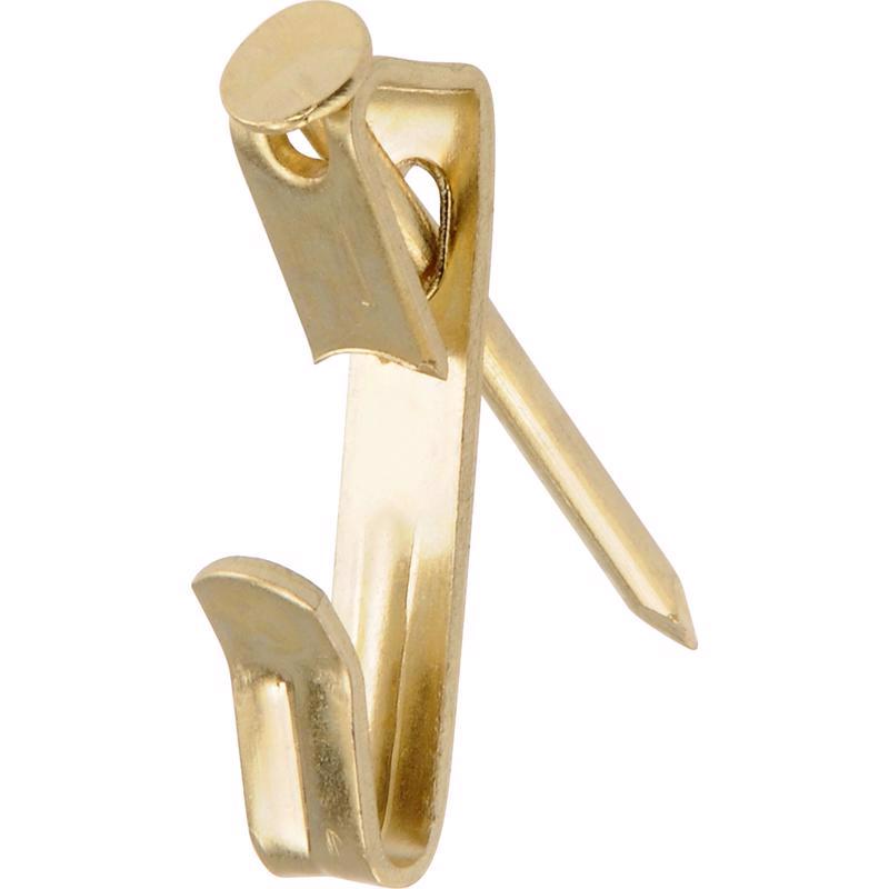 HILLMAN Brass-Plated Gold Conventional Picture Hanger 30 lb 6 pk