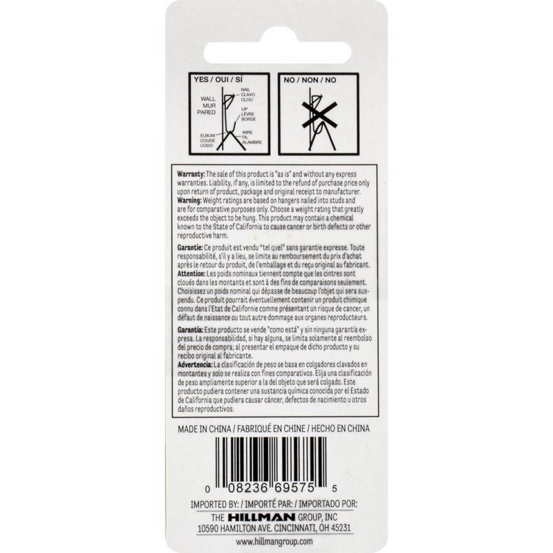 HILLMAN Brass-Plated Gold Conventional Picture Hanger 30 lb 6 pk