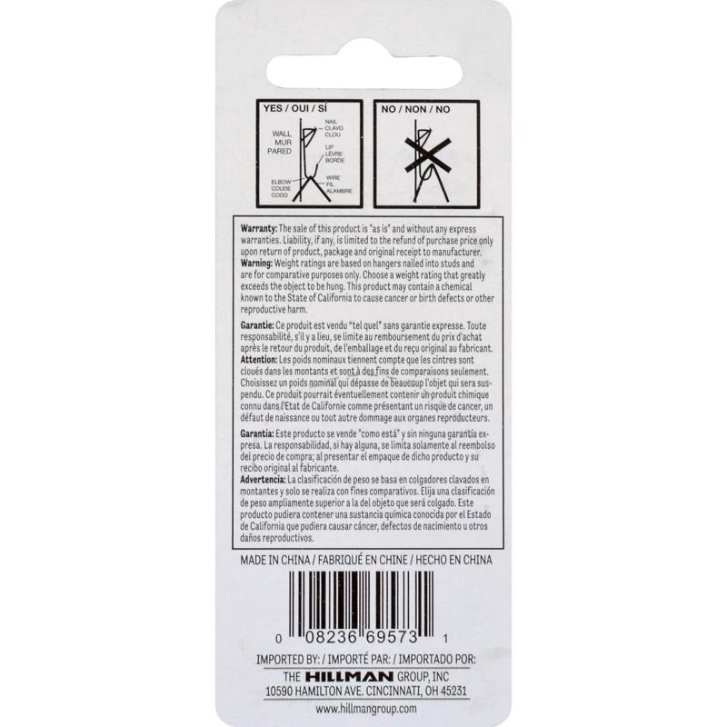 HILLMAN Brass-Plated Gold Conventional Picture Hanger 50 lb 3 pk