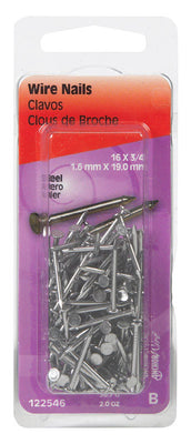 HILLMAN Anchor Wire 3/4 in. Wire Bright Steel Nail Flat Head