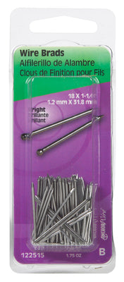 HILLMAN 18 Ga. X 1-1/4 in. L Bright Steel Brad Nails 1.75 oz
