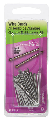HILLMAN 17 Ga. X 1-1/2 in. L Bright Steel Brad Nails 1.75 oz