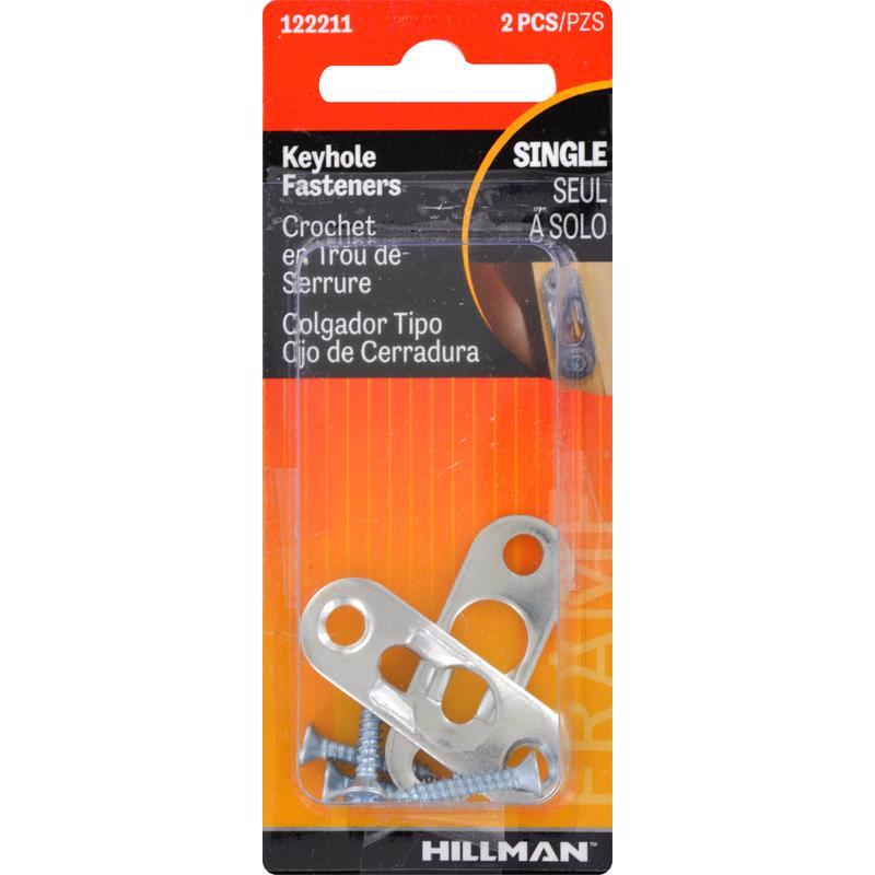 HILLMAN Steel-Plated Silver Keyhole Picture Hanger 2 pk