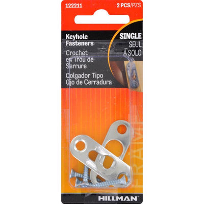 HILLMAN Steel-Plated Silver Keyhole Picture Hanger 2 pk