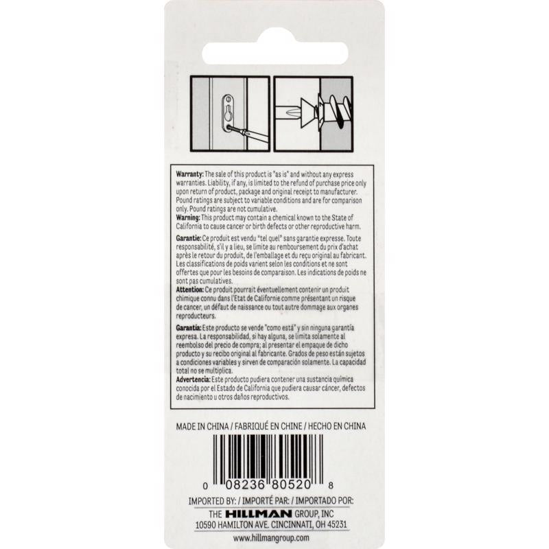 HILLMAN Steel-Plated Silver Keyhole Picture Hanger 2 pk