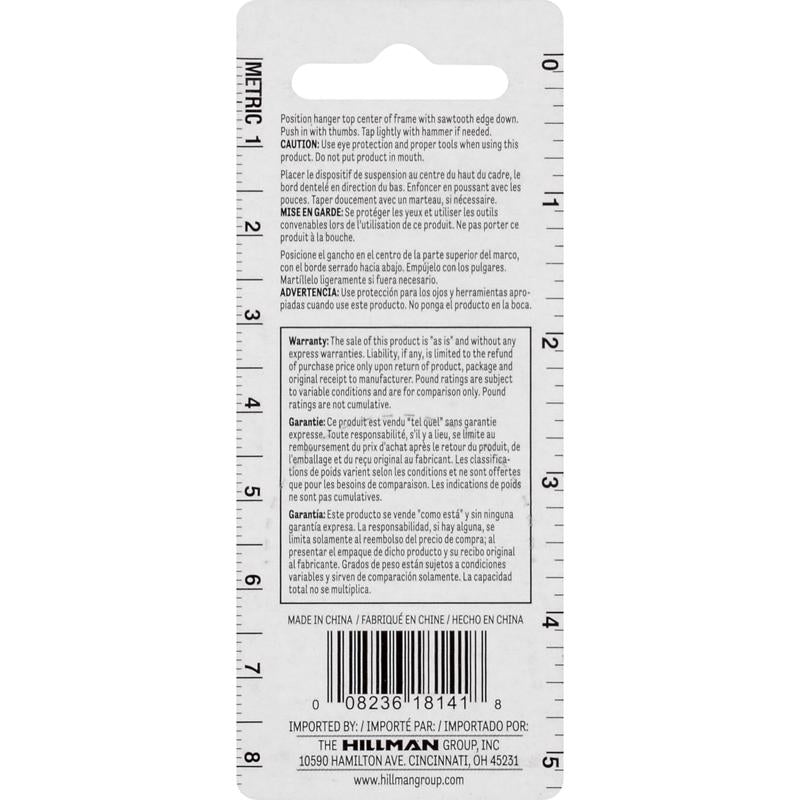 HILLMAN Steel Zinc Silver Push Pin Sawtooth Hanger 6 pk