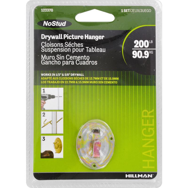 HILLMAN Zinc Silver Drywall Picture Hanger 200 lb