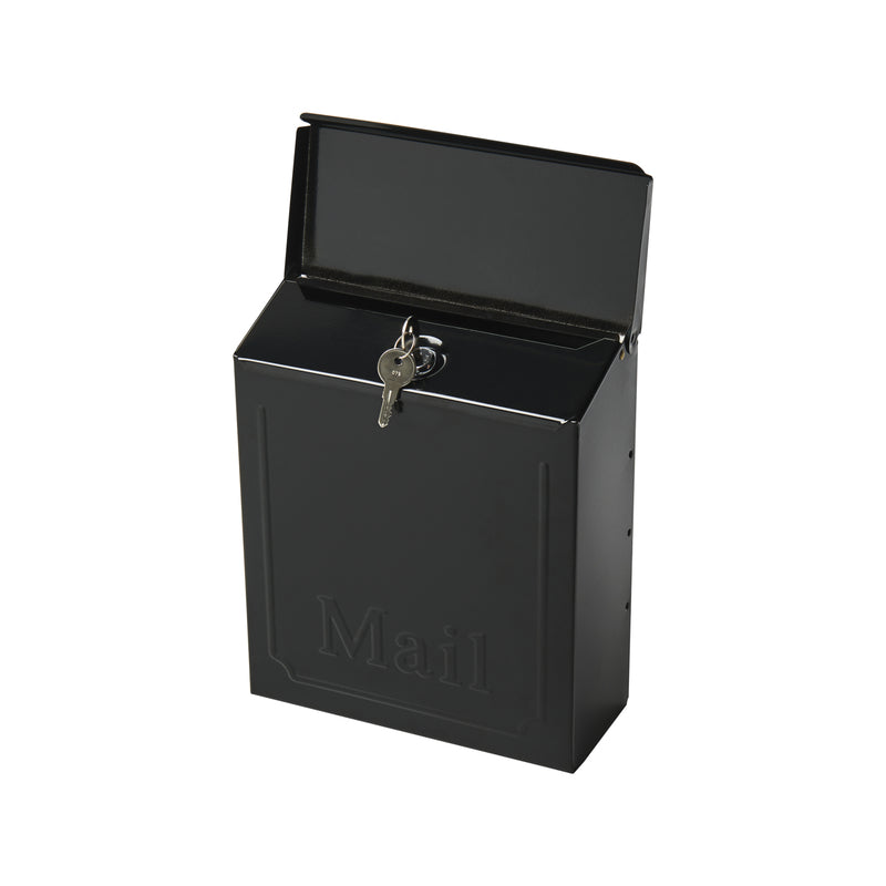 Architectural Mailboxes Townhouse Classic Galvanized Steel Wall Mount Black Mailbox