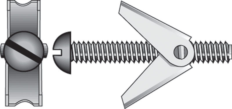 HILLMAN 1/4 in. D X 4 in. L Round Zinc-Plated Steel Toggle Bolt