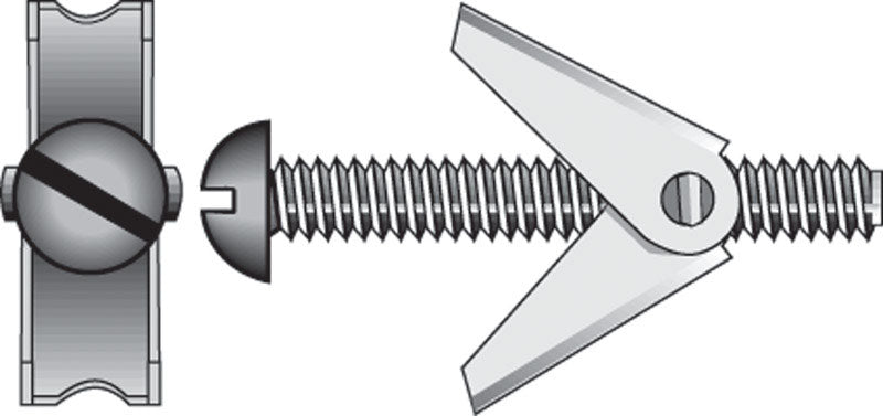 HILLMAN 1/4 in. D X 3 in. L Round Zinc-Plated Steel Toggle Bolt