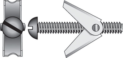 HILLMAN 1/8 in. D X 4 in. L Round Zinc-Plated Steel Toggle Bolt 2 pk
