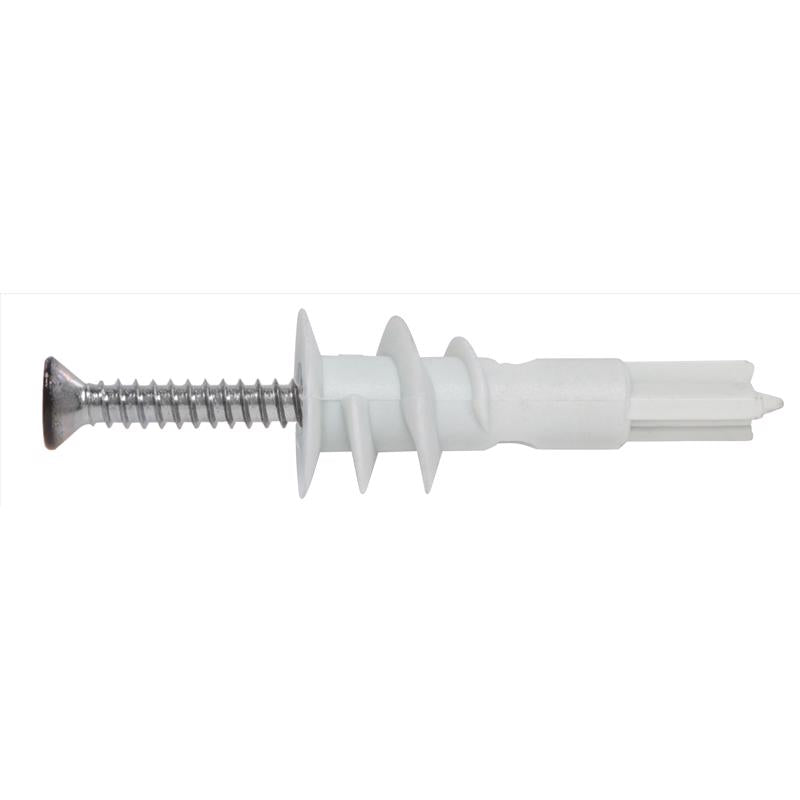 HILLMAN .164 in. D X 1.5 in. L Plastic Flat Head Drywall Anchor 10 pc
