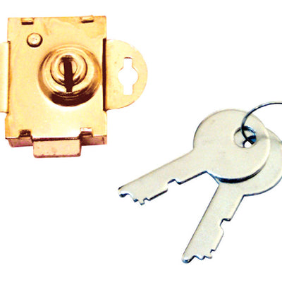 Prime-Line Brass Plated Steel Counter Clockwise Mailbox Lock