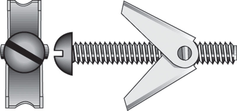 HILLMAN 1/8 in. D X 3 in. L Round Zinc-Plated Steel Toggle Bolt 15 pk