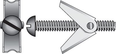 HILLMAN 3/16 in. D X 4 in. L Round Zinc-Plated Steel Toggle Bolt 8 pk