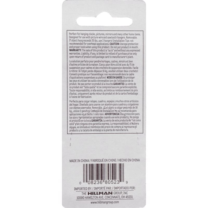 HILLMAN White Large Picture Hanger 2 pk