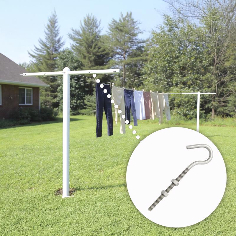 Hampton Medium Stainless Steel 6 in. L Clothesline Hook 160 lb