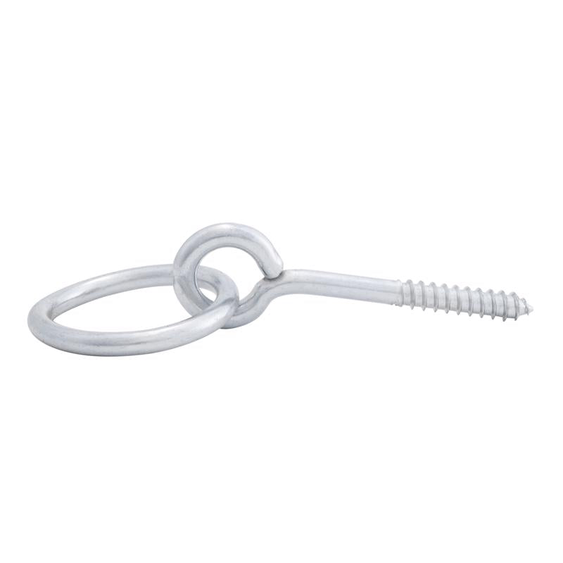 Hampton Large Zinc-Plated Silver Steel 3-5/8 in. L Rings w/Screw Eyes 350 lb