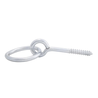 Hampton Large Zinc-Plated Silver Steel 3-5/8 in. L Rings w/Screw Eyes 350 lb
