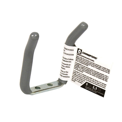 Crawford 2.75 in. L Vinyl Coated Gray Steel Small Tool Holder Hook 5 lb. cap.