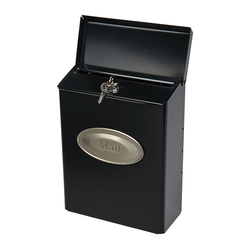Architectural Mailboxes Designer Classic Galvanized Steel Wall Mount Black Mailbox