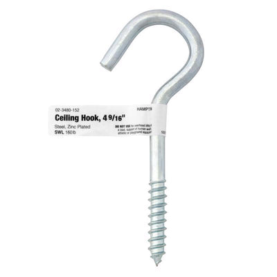 Hampton Small Steel 4.5625 in. L Ceiling Hook 160 lb