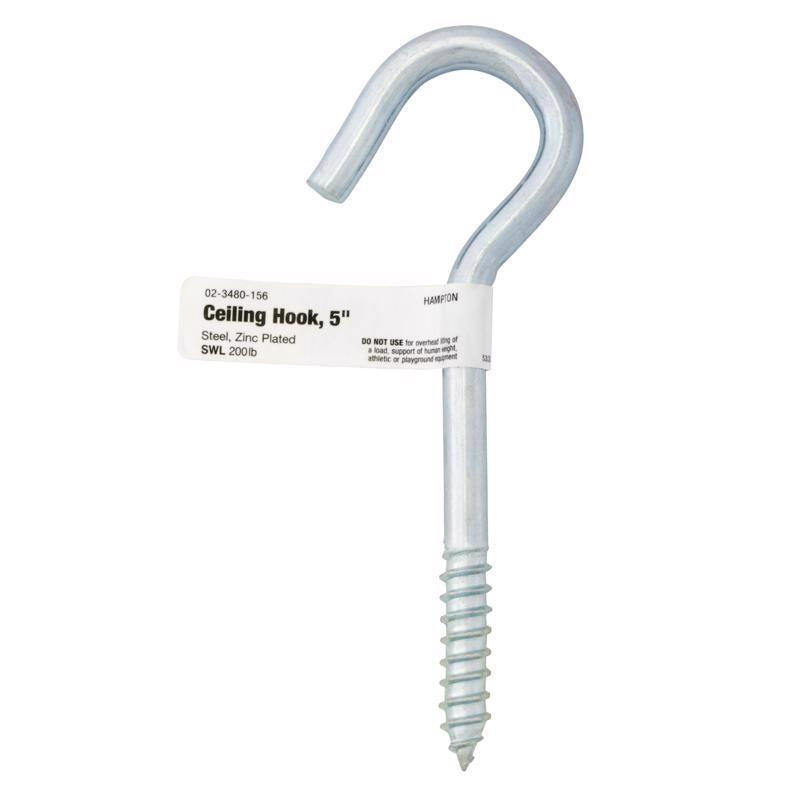 Hampton Small Steel 5 in. L Ceiling Hook 200 lb
