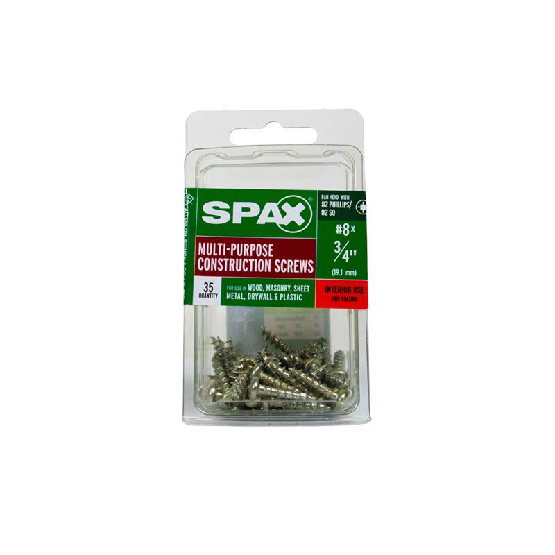 SPAX No. 8 X 3/4 in. L Phillips/Square Zinc-Plated Serrated Multi-Material Screw 35 pk