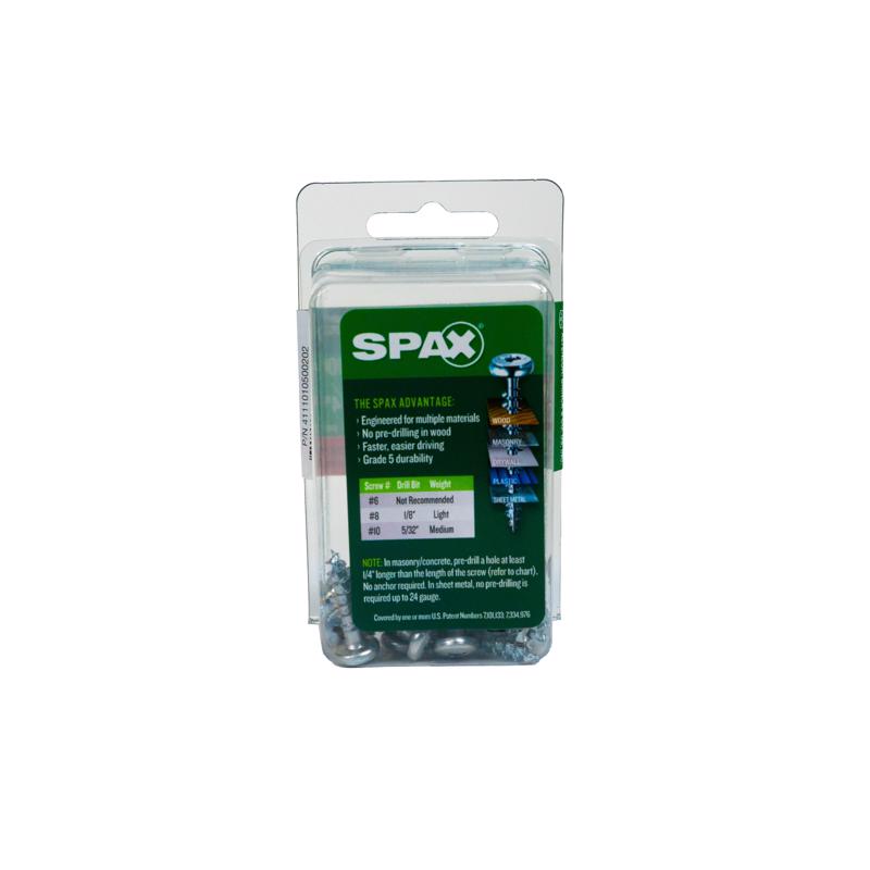 SPAX No. 10 X 3/4 in. L Phillips/Square Zinc-Plated Serrated Multi-Material Screw 20 pk