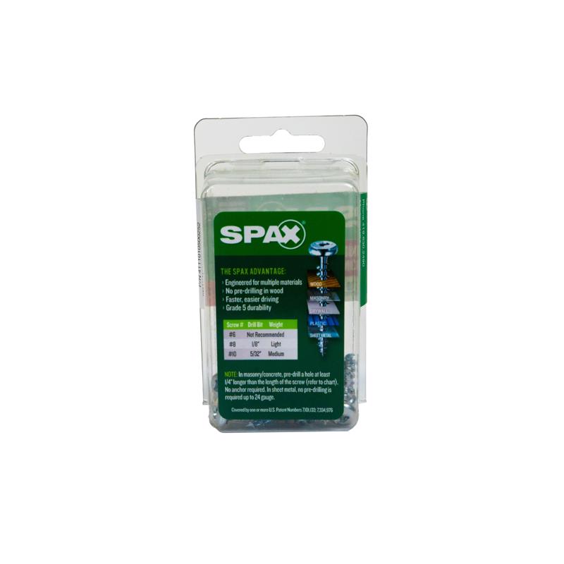 SPAX No. 10 X 1 in. L Phillips/Square Zinc-Plated Serrated Multi-Material Screw 20 pk