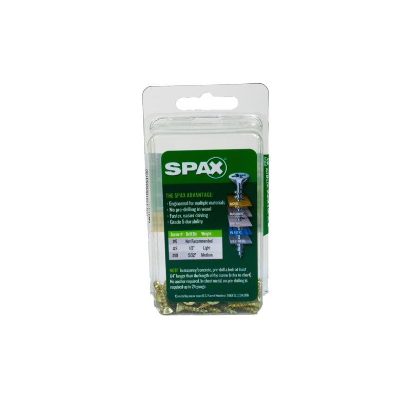 SPAX Multi-Material No. 6 Label X 1/2 in. L Unidrive Flat Head Serrated Construction Screws