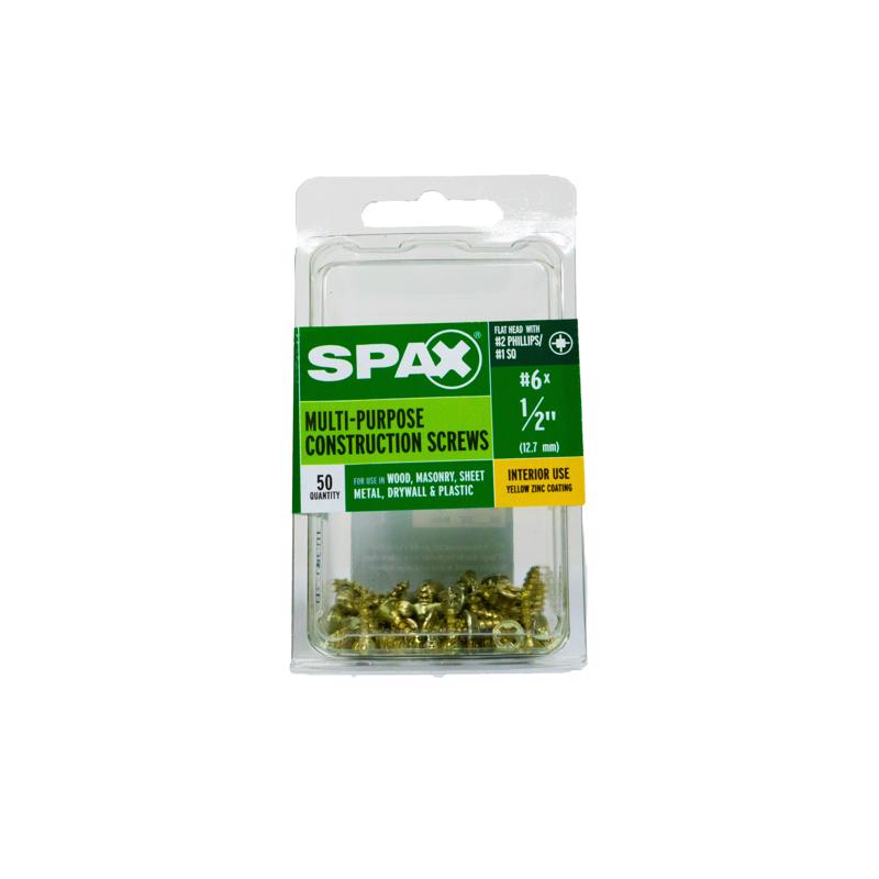 SPAX Multi-Material No. 6 Label X 5/8 in. L Unidrive Flat Head Serrated Construction Screws
