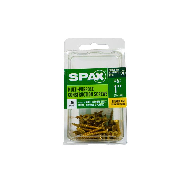 SPAX Multi-Material No. 6 Label X 1 in. L Unidrive Flat Head Serrated Construction Screws