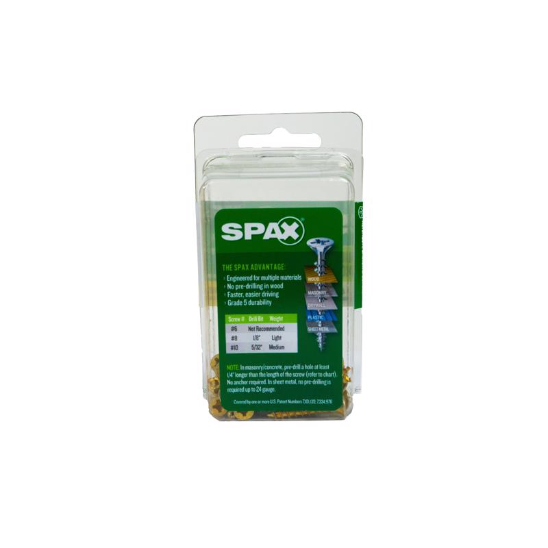 SPAX Multi-Material No. 6 Label X 1 in. L Unidrive Flat Head Serrated Construction Screws