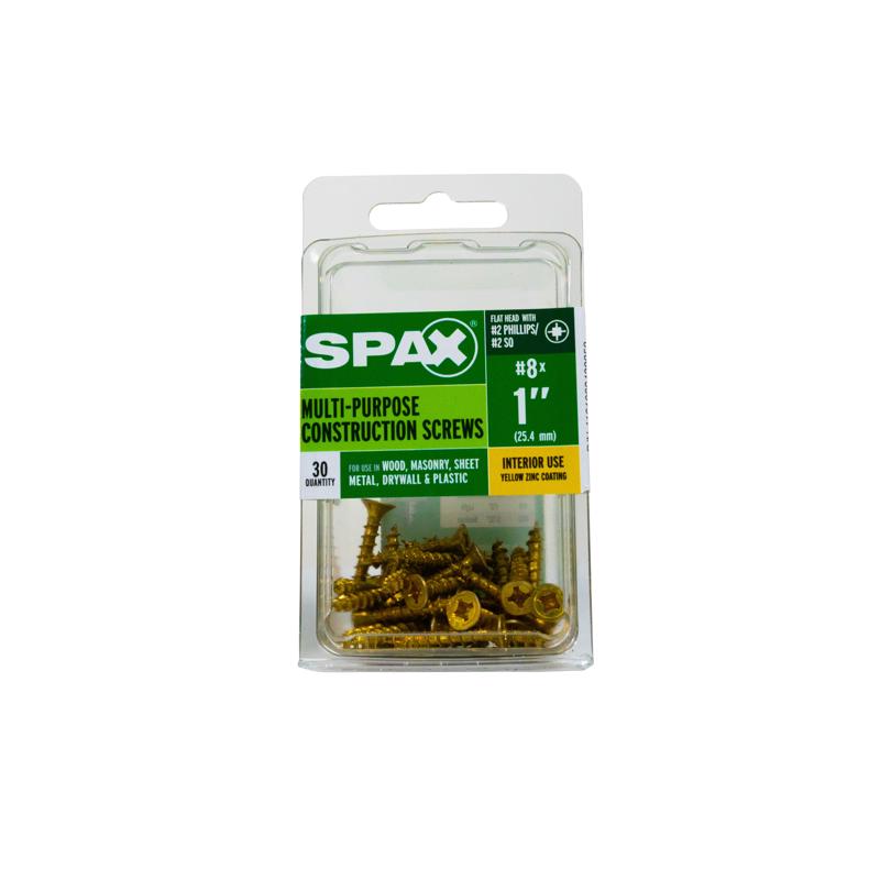 SPAX Multi-Material No. 8 Label X 1 in. L Unidrive Flat Head Serrated Construction Screws