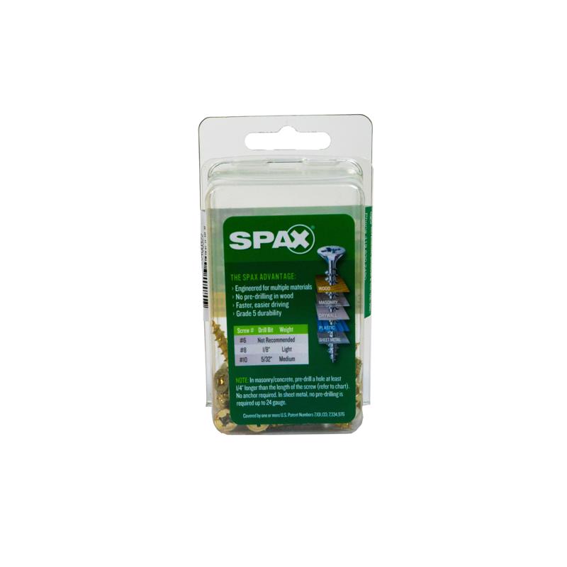 SPAX Multi-Material No. 8 Label X 1-1/4 in. L Unidrive Flat Head Serrated Construction Screws
