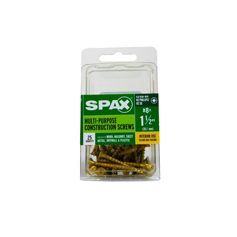 SPAX Multi-Material No. 8 Label X 1-1/2 in. L Unidrive Flat Head Serrated Construction Screws