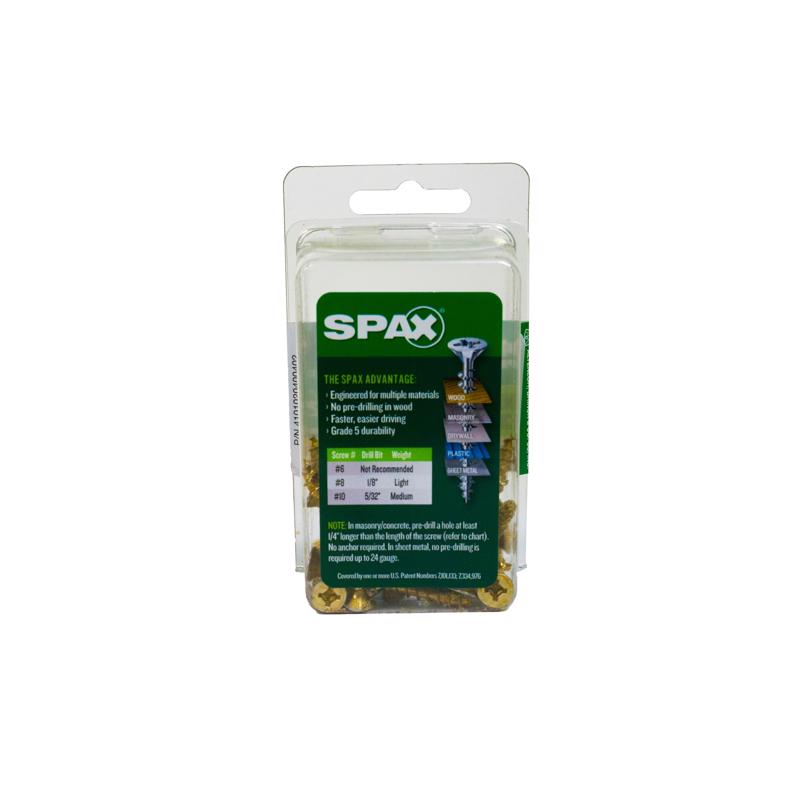SPAX Multi-Material No. 8 Label X 1-1/2 in. L Unidrive Flat Head Serrated Construction Screws