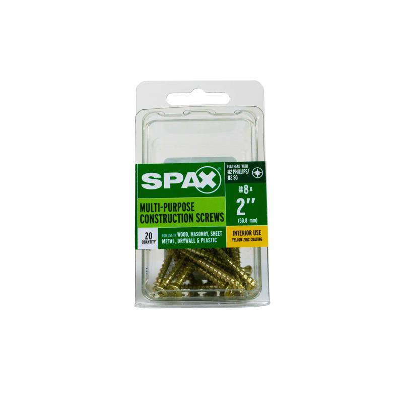 SPAX Multi-Material No. 8 Label X 2 in. L Unidrive Flat Head Serrated Construction Screws