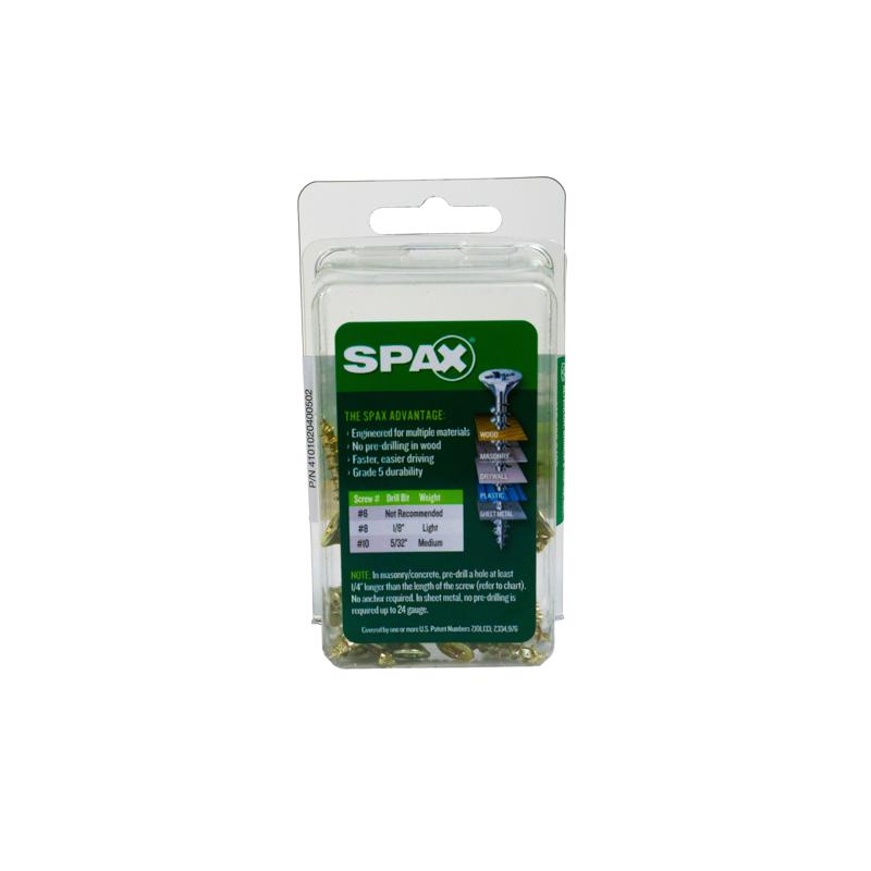 SPAX Multi-Material No. 8 Label X 2 in. L Unidrive Flat Head Serrated Construction Screws