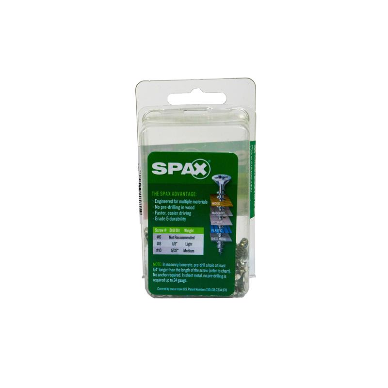 SPAX Multi-Material No. 8 Label X 1-1/4 in. L Unidrive Flat Head Serrated Construction Screws