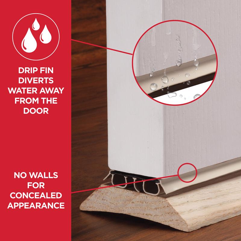 M-D Building Products Beige Vinyl Under Door Seal For Doors 36 in. L X 0.5 in.