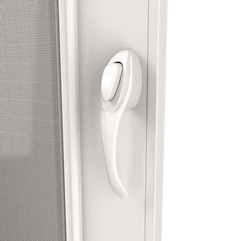 Larson 81 in. H X 36 in. W Vinyl/Wood White Mid-View Reversible Self-Storing Storm Door
